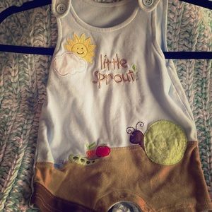 Wishes and kisses adorable overall set size 3-6 mo